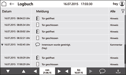 Control2015 touch Logbuch