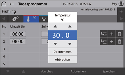 Control2015 touch Programmeingabe